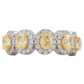 14K Two Tone Oval Yellow & White Diamond Ring